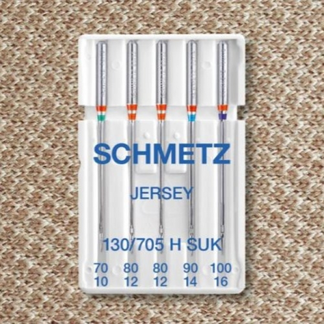 SCHMETZ Jersey-Nadel 70-100 5er Packung - Perfekt für saubere Nähte in dehnbaren Stoffen